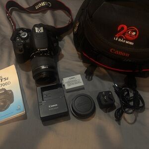 Canon Black and Red DSLR Camera Set